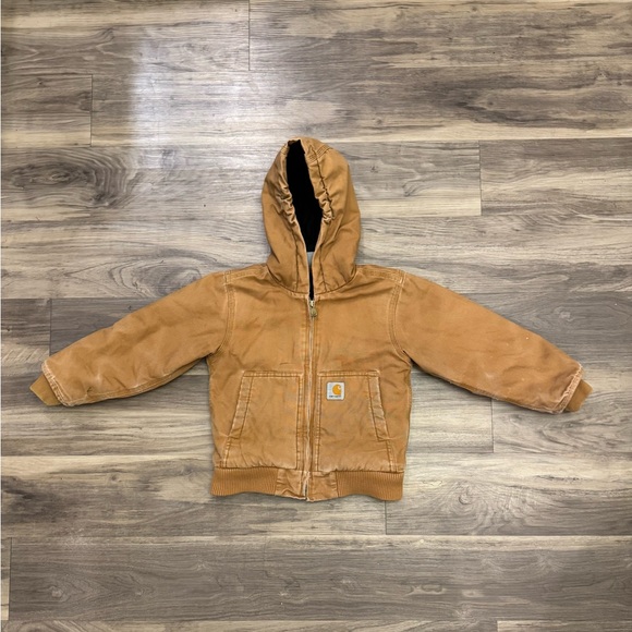 Carhartt Tan Hooded Work Jacket with Insulated Lining - Picture 1 of 7